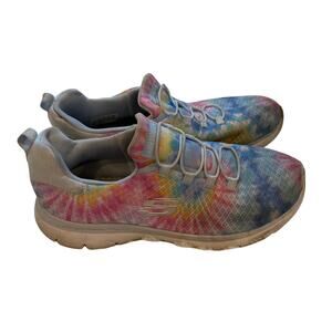 Sketchers colorful slip on shoes tie dye sz 7 athletic activewear